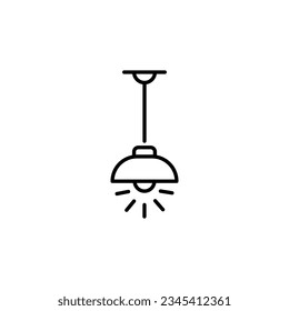 Lamp Vector Line Icon. Perfect for web sites, books, stores, shops. Editable stroke in minimalistic outline style