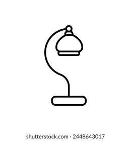 Lamp vector linear icon. Vector lamp. Light bulb logo vector. A simple outline of a table lamp. Electric lamp. Home lighting vector. Cozy bright.