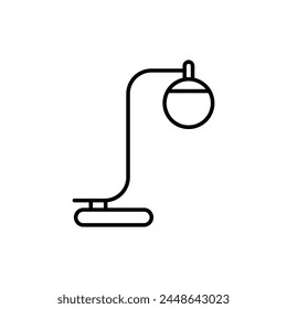 Lamp vector linear icon. Vector lamp. Light bulb logo vector. A simple outline of a table lamp. Electric lamp. Home lighting vector. Cozy bright.