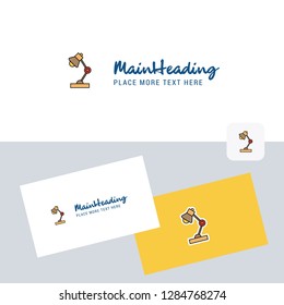Lamp  vector logotype with business card template. Elegant corporate identity. - Vector