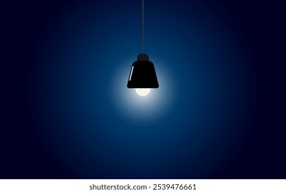 Vector de la lámpara en color de fondo degradado azul oscuro. 