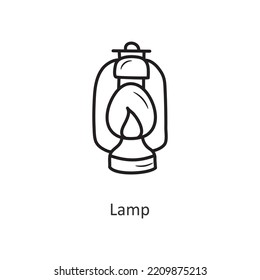 Lamp Vector outline Icon Design illustration. Travel Symbol on White background EPS 10 File