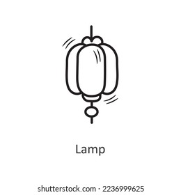 Ilustración de diseño de iconos del contorno vectorial de la lámpara. Símbolo de año nuevo sobre fondo blanco archivo EPS 10