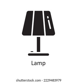 Lamp Vector Solid Icon Design illustration. Housekeeping Symbol on White background EPS 10 File