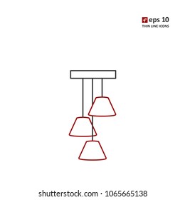 Lamp - vector thin line icon on white background. Symbol for web, infographics, print design and mobile UX/UI kit. Vector illustration, EPS10.