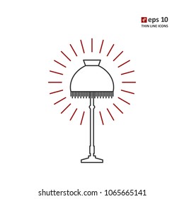 Lamp - vector thin line icon on white background. Symbol for web, infographics, print design and mobile UX/UI kit. Vector illustration, EPS10.