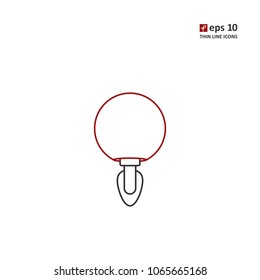 Lamp - vector thin line icon on white background. Symbol for web, infographics, print design and mobile UX/UI kit. Vector illustration, EPS10.