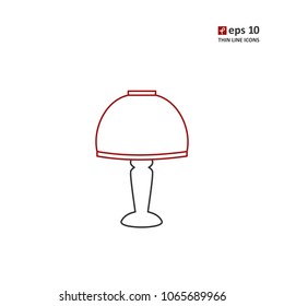Lamp - vector thin line icon on white background. Symbol for web, infographics, print design and mobile UX/UI kit. Vector illustration, EPS10.