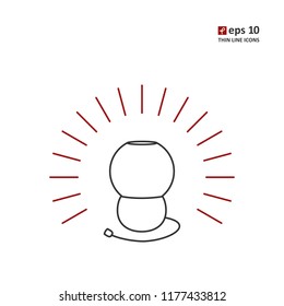Lamp - vector thin line icon on white background. Symbol for web, infographics, print design and mobile UX/UI kit. Vector illustration, EPS10.