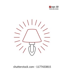 Lamp - vector thin line icon on white background. Symbol for web, infographics, print design and mobile UX/UI kit. Vector illustration, EPS10.