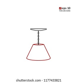 Lamp - vector thin line icon on white background. Symbol for web, infographics, print design and mobile UX/UI kit. Vector illustration, EPS10.