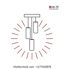 Lamp - vector thin line icon on white background. Symbol for web, infographics, print design and mobile UX/UI kit. Vector illustration, EPS10.