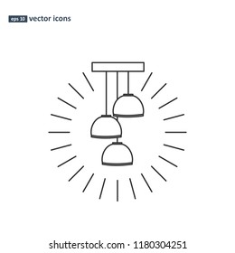 Lamp - vector thin line icon on white background. Symbol for web, infographics, print design and mobile UX/UI kit. Vector illustration, EPS10.