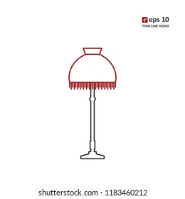 Lamp - vector thin line icon on white background. Symbol for web, infographics, print design and mobile UX/UI kit. Vector illustration, EPS10.