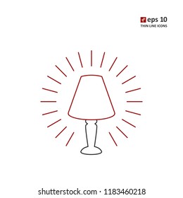 Lamp - vector thin line icon on white background. Symbol for web, infographics, print design and mobile UX/UI kit. Vector illustration, EPS10.