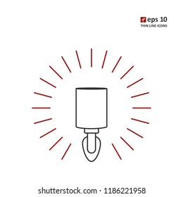 Lamp - vector thin line icon on white background. Symbol for web, infographics, print design and mobile UX/UI kit. Vector illustration, EPS10.