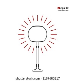 Lamp - vector thin line icon on white background. Symbol for web, infographics, print design and mobile UX/UI kit. Vector illustration, EPS10.