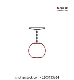 Lamp - vector thin line icon on white background. Symbol for web, infographics, print design and mobile UX/UI kit. Vector illustration, EPS10.