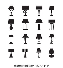 lamp vector,desk lamp, decorate lamp icon set