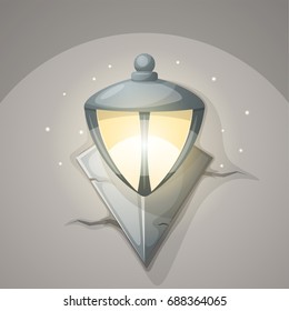 Lamp wall cartoon illustration. Vector eps 10