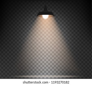 lamp with warm light on a transparent background