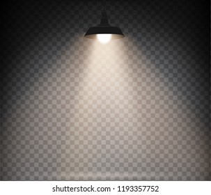 lamp with warm light on a transparent background