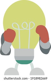 a lamp wearing boxing gloves