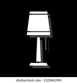Lamp. White flat simple icon with shadow
