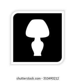 Lamp -  white vector icon