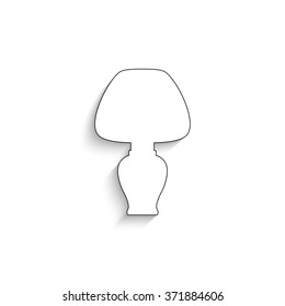 Lamp - white vector icon  with shadow