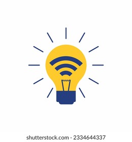 lamp and wifi icon illustration on white background. suitable icon or logo for your business