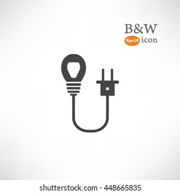 Lamp with a wire on white background
