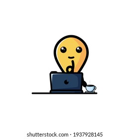 Illustration zum Design von Lamp-Werken-Zeichentrickfiguren-Vektorgrafik. Mit Cute, Funny und Fun Cartoon. 