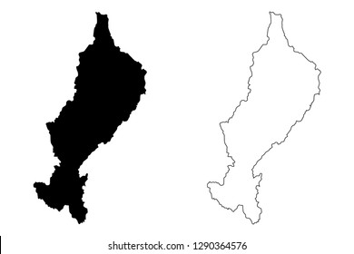 Lampang Province (Kingdom of Thailand, Siam, Provinces of Thailand) map vector illustration, scribble sketch Lampang map