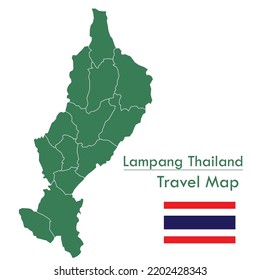 Lampang Province Map green map is one of the provinces of Thailand