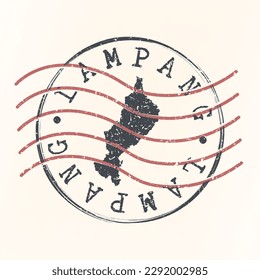 Lampang, Thailand Stamp Map Postal. Silhouette. Passport Round Design. Vector Icon. Design Retro Travel National Symbol.