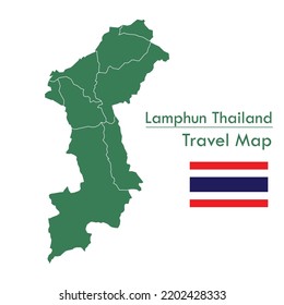 Lamphun Province Map green map is one of the provinces of Thailand