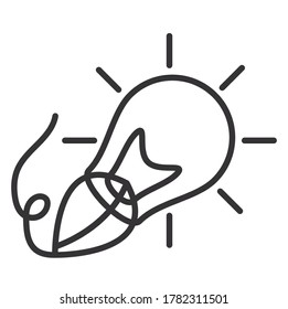 Lamp,idea icon illustration vector flat