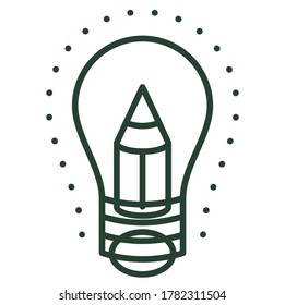 Lámpara, ilustración de icono de idea vectorial plano