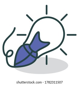 Lamp,idea icon illustration vector flat