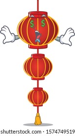 Lampion chinese lantern with Money eye cartoon character style
