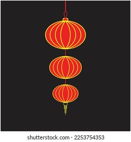 Lampion flat logo vector and symbol design template