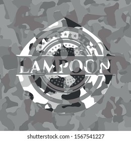 Lampoon On Grey Camouflaged Texture