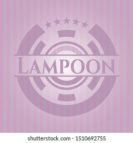 Lampoon pink emblem. Retro. Vector Illustration. Detailed.