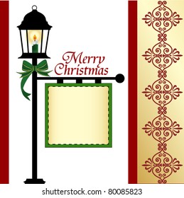 lamppost and banner design at side