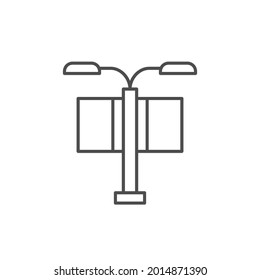 Lamppost banner line outline icon