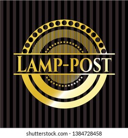 Lamp-post gold emblem. Vector Illustration. Detailed.