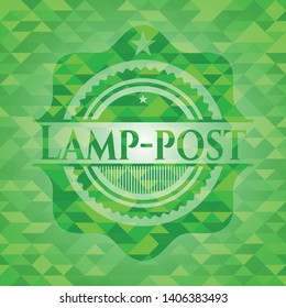 Lamp-post green emblem. Mosaic background. Vector Illustration. Detailed.