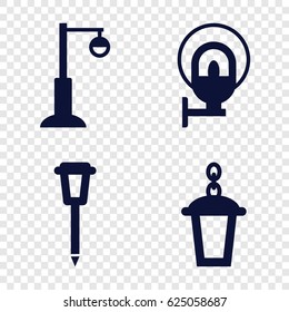 Lamppost icons set. set of 4 lamppost filled icons such as 