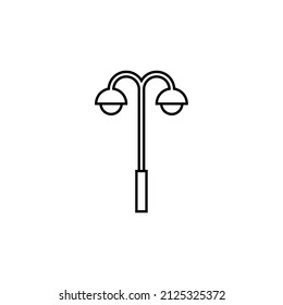 Lamppost Line Icon, Vector Outline Logo Isolated On White Background